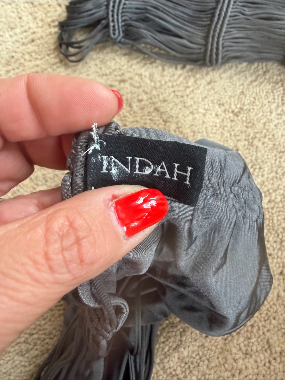 Indah Charcoal Fringe Bandeau Bikini - Picture 5 of 5